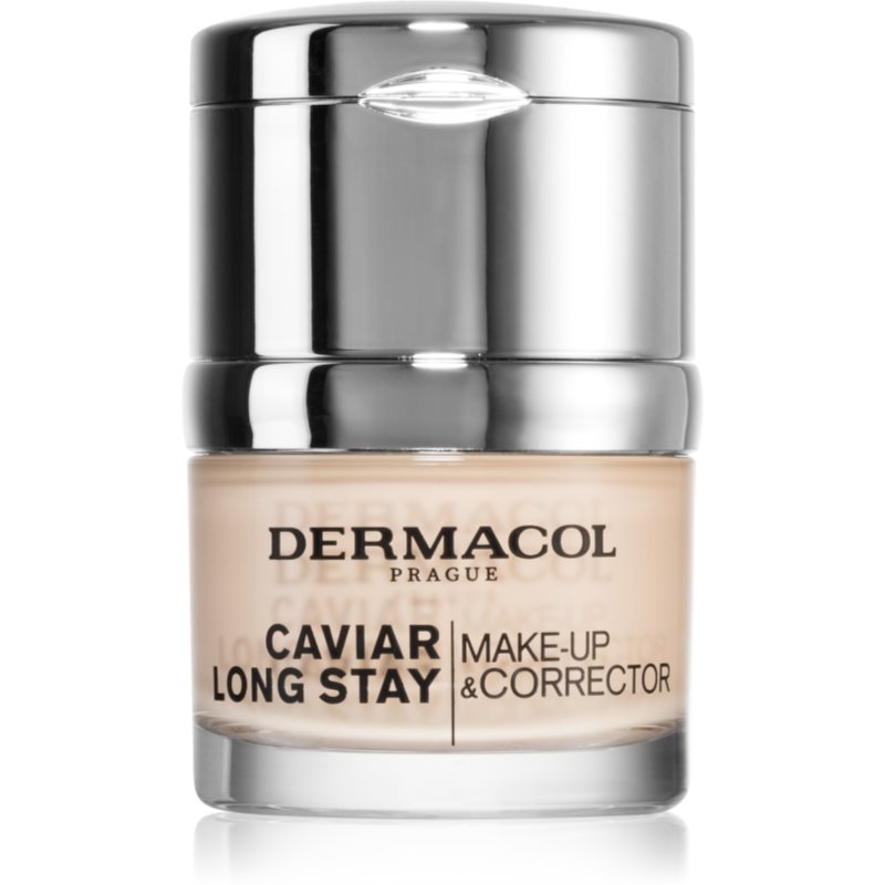 Dermacol Caviar Long Stay długotrwały podkład z wyciągiem z kawioru i korektor udoskonalający odcień 1 Pale 30 ml