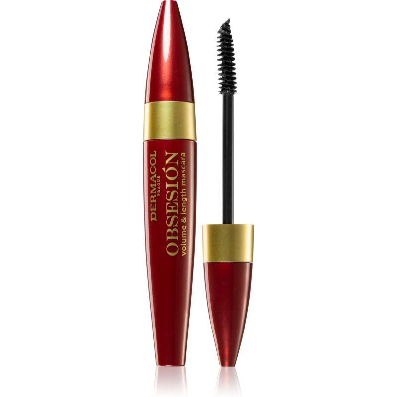 Dermacol Obsesión tusz do rzęs nadający objętość, wydłużający i rozdzielający rzęsy Black 12 ml