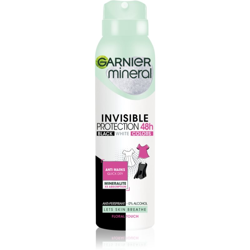 Garnier Mineral Black White Color antyperspirant w sprayu 48h 150 ml