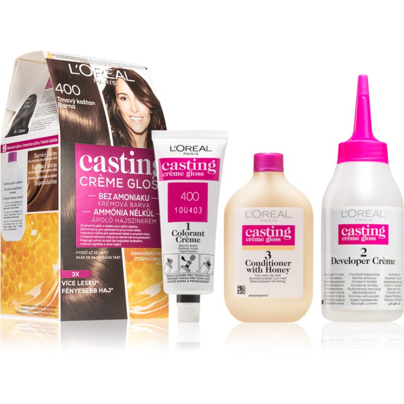 L’Oréal Paris Casting Creme Gloss farba do włosów odcień 400 Dark Brown 1 szt.