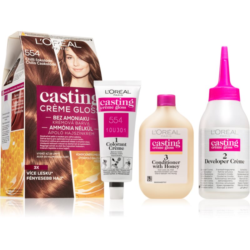 L’Oréal Paris Casting Creme Gloss farba do włosów odcień 554 Spicy Chocolates 1 szt.