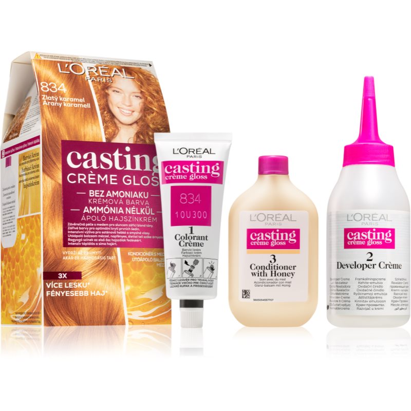 L’Oréal Paris Casting Creme Gloss farba do włosów odcień 834 Golden Caramel 1 szt.