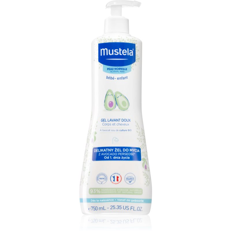 Mustela Bébé Bain żel do mycia ciała i włosów dla dzieci 750 ml
