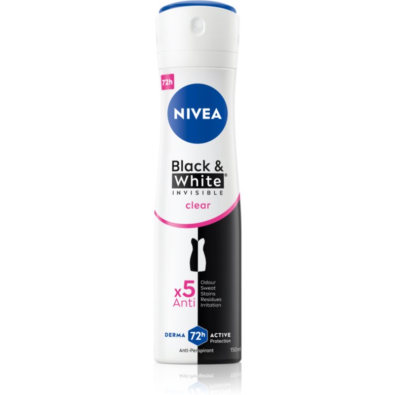Nivea Invisible Black & White Clear antyperspirant w sprayu dla kobiet 150 ml