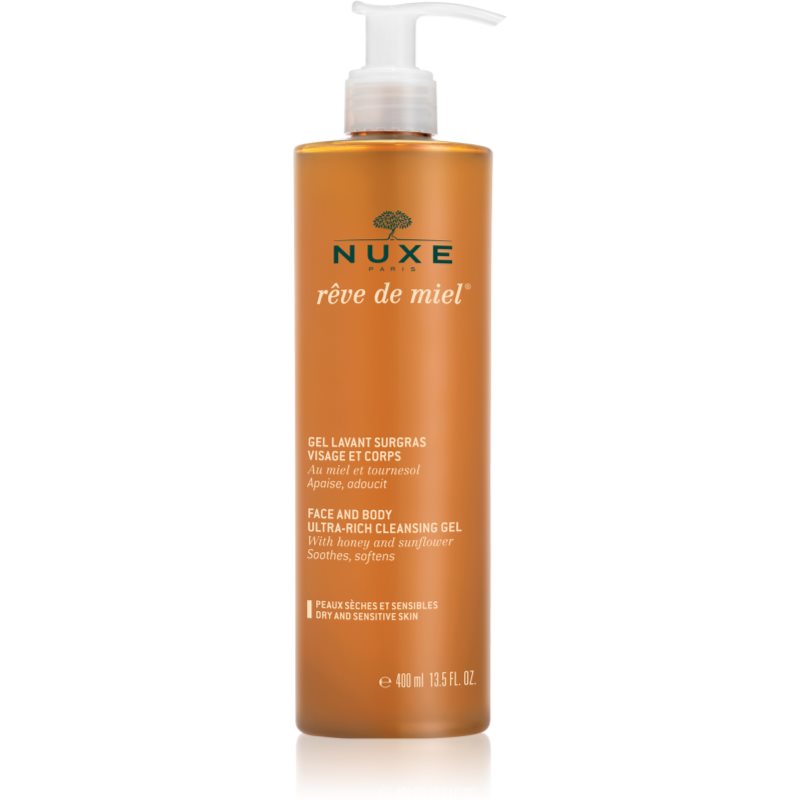 Nuxe Rêve de Miel Face and Body Ultra-Rich Cleansing Gel żel oczyszczający dla skóry suchej i wrażliwej 400 ml