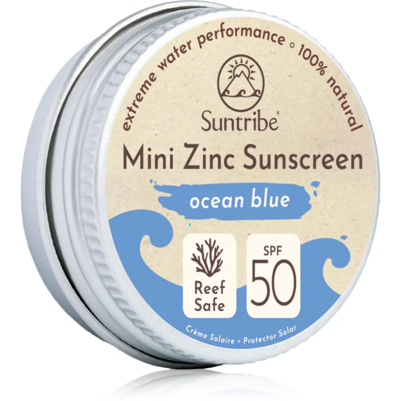 Suntribe Mini Zinc Sunscreen mineralny krem ochronny do twarzy i ciała SPF 50 Ocean Blue 15 g